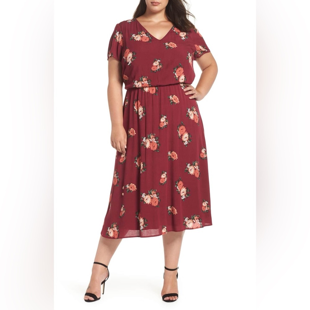 Nordstrom Wayf Blouson Dress Raspberry size small